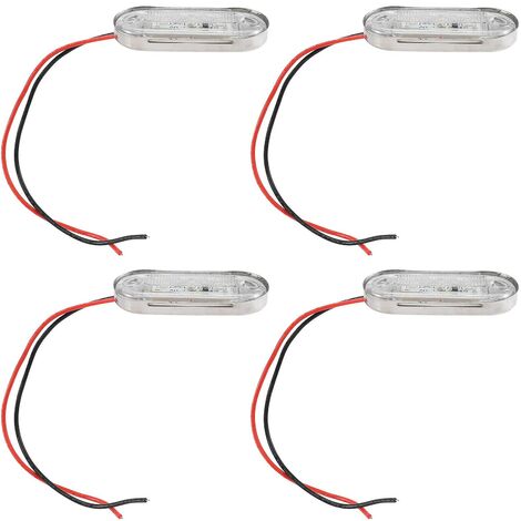 4 Stück 12 V Boot Marine Signallampe, transparent, wasserdicht, LED-Höflichkeitsbeleuchtung, Treppendeck, weiß
