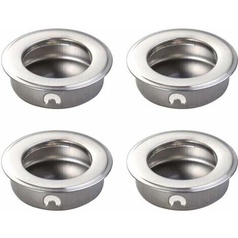 4 Stück 35mm Flache Edelstahl Einlassung Eingelassen Ziehen Sie den Finger einlegen Schiebetür Griff Schrank Ziehen Schublade Hardware