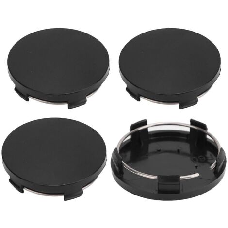 4 Stück 60 mm Radnabenkappen mit Eisenring, stilvolle Felgen- und Reifennabenabdeckung, universell für Fahrzeuge, schwarz