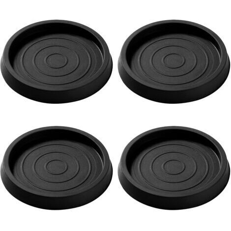 4 Stück 6,3 cm runde, rutschfeste Gummifüße für Bett, Sofa, Schrank, Stuhl und Tisch, Schwarz