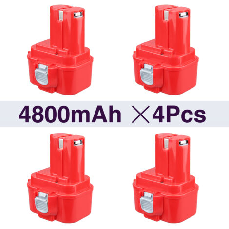 4 Stück 9,6 V 4,8 Ah Ni-MH Ersatz für Makita 9120 9122 9134 9135 9135A 9100A 9101A 9102 6261D 6207D PA09 9100 192019-4 192596-6 19263 8-6 193099-3 193156-7