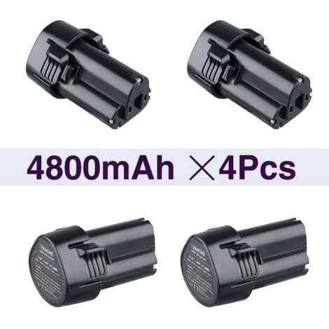 4 Stück BL1013 4,8Ah 10,8V Lithium-Ionen Ersatz für Makita 10,8V Akku BL1013 BL1014 DF030D DF330D LCT203W TD090D Kompatibel mit Makita Akku 10,8V 194550-6 194551-4 194588-1 195332-9 Werkzeuge
