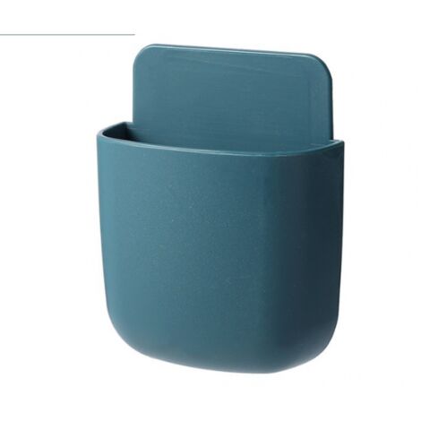 4 Stück blaue Aufbewahrungsbox für Fernbedienungen zur Wandmontage, selbstklebender Fernbedienungshalter, Handy-Ladeständer, Halter für Fernbedienung, Bleistift, Handy, Zahnbürste