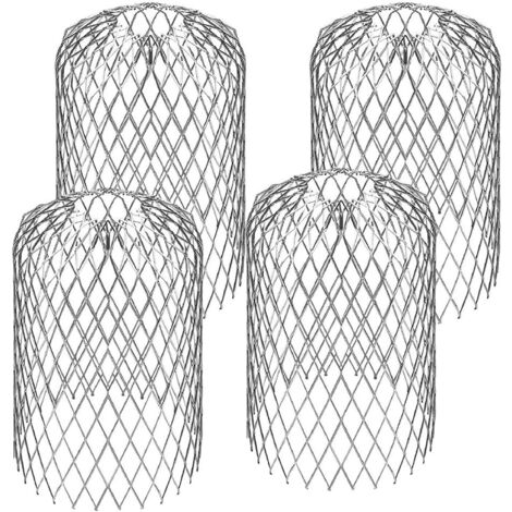 4 Stück Dachrinnenabdeckung aus Aluminium, 8 x 15 cm, rostfrei, Dachrinnenfilter, wasserdicht, robust, langlebig, für Haustraufe, Graben, Kanalisation, Fallrohr – Silber