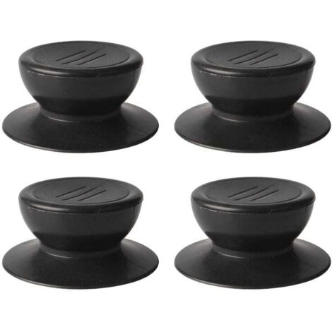 4 Stück Deckelknopf, Universal-Ersatzknopf für Küchendeckel, Glasdeckel, Glasdeckelgriff – Schwarz