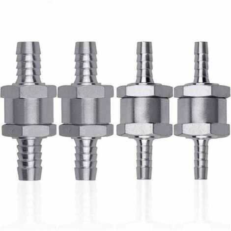 4 Stück Diesel-Rückschlagventile aus Aluminiumlegierung, 6/8/10/12 mm Kraftstoffventile mit Pfeil für Benzin-, Diesel-, Auto-, Boot- und Motorradmotorräder