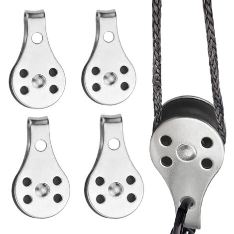 4 Stück Doppel-Schwenkrolle aus Edelstahl, Einzelblock-Riemenrolle, Einzelblock-Riemenrolle aus Edelstahl, für große Kajaks, Kanus, Fabriken, Gebäude usw