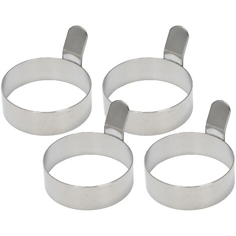 4 Stück Eier Bratringe Edelstahl Omelette Modell Pfannkuchenringe Runde gebratene pochische Form mit ha