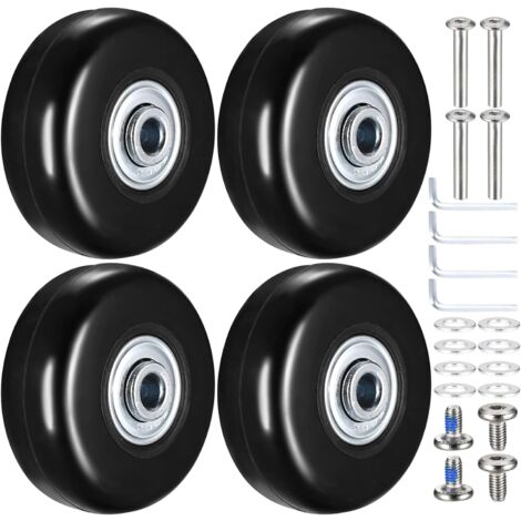 4 Stück Ersatz-Kofferrollen, Ersatzräder für Koffer, 50 x 18 mm Ersatz-Gepäckrollen, Gummi-Ersatz-Trolley-Räder für Koffer und Trolleys
