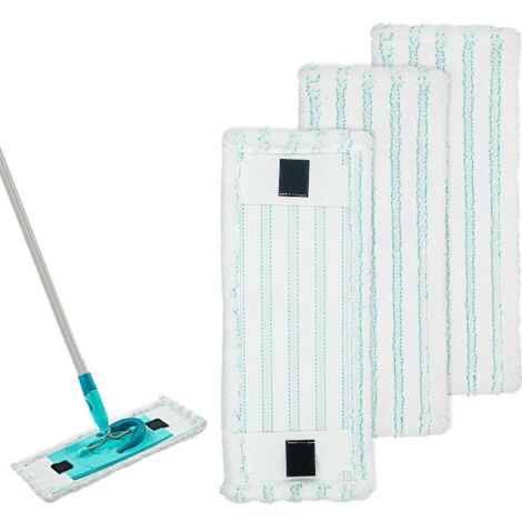 4 Stück Ersatz-Moppbezüge für LEIFHEIT CLEAN TWIST M ERGO MICRO DUO, Mikrofaser-Flachmopp-Ersatzpads, Zubehör für Nass- und Trockenmoppköpfe