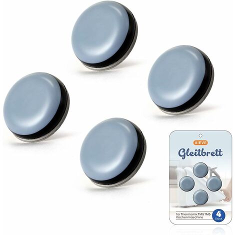 BSR 4 Stück Gleitbrett, selbstklebendes, unsichtbares Rollbrett für Thermomix TM5, TM6 Küchenmaschine (Durchmesser 20 mm)