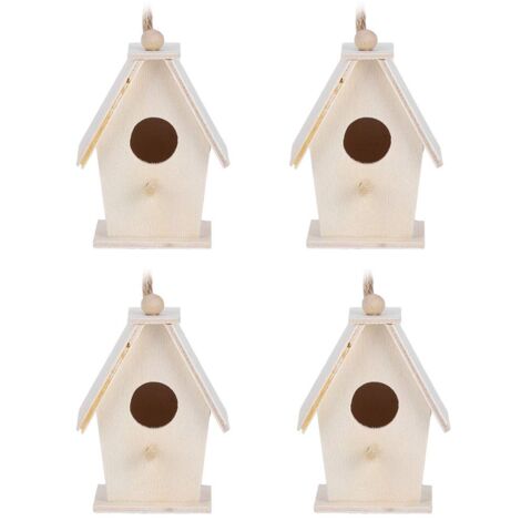 4 Stück hngende innovative Holz-Vogelhuser, Nester, Kfige für die Garten- und Hofdekoration