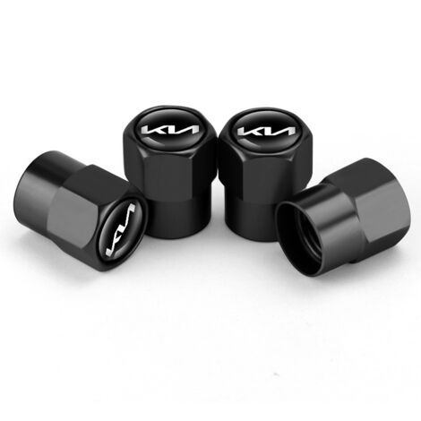 LINGHHANG 4 Stück individuelle Auto-Ventilkappen – schwarz, Metall-Auto-Ventilkappen, passend für Kia KNK2 K3 K4, Reifenzubehör