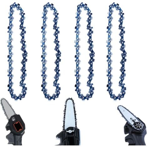 TOOLIVE 4 Stück Kettensägenkette 6 Zoll, Akku-Kettensägen-Ersatzteile, elektrische Kettensägenkette für Mini-Hand-Akku-Kettensäge 6 Zoll, Universalketten