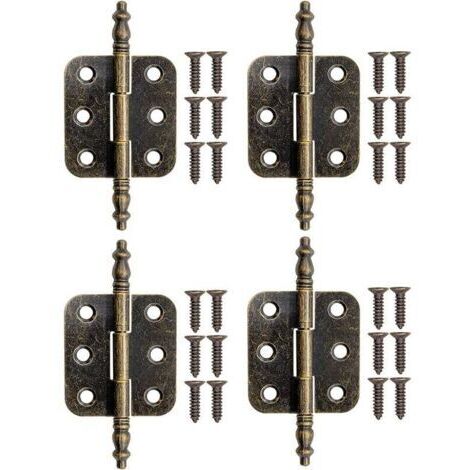 4 Stück Klappscharniere für Bronze-Schränke Eisenscharniere für Schubladen Boxen 70x35mm mit Schrauben