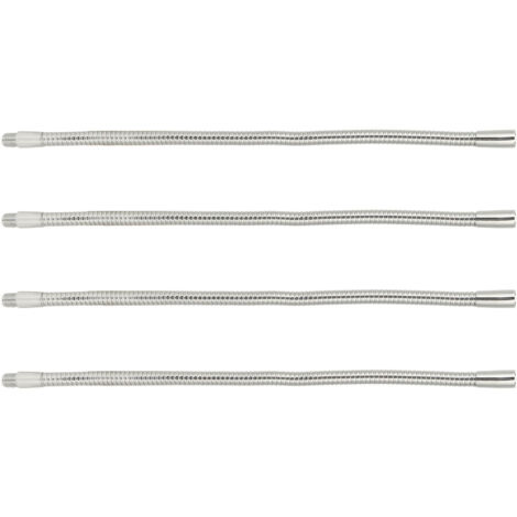 4 Stück LED-Schwanenhals-Lampenschlauch, Tischlampen-Leuchten, Zubehr, LED-Schlauch, Metallrohr, Chrom, 35 cm