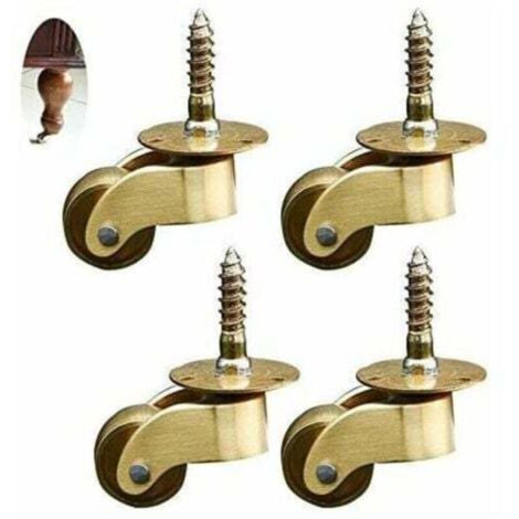 4 Stück Lenkrollen, Möbelrollen aus Messing, Transportrollen, geräuscharmes Rollen, für Möbel, Geräte und Ausrüstung