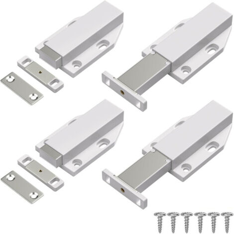 4 Stück magnetische Türschließer mit Druckmechanismus für Schrank- und Schubladentüren, magnetisches Verriegelungssystem, Drucktürschloss