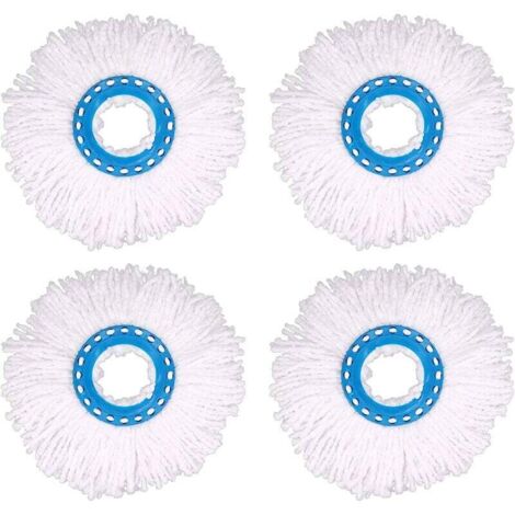 4 Stück Mikrofaser-Moppköpfe, runder Ersatz-Moppkopf, um 360 Grad drehbarer Moppkopf für die Bodenreinigung (16 cm Durchmesser)
