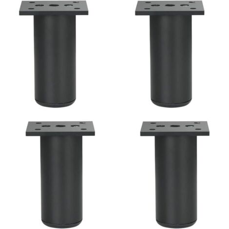 4 Stück Möbelfüße aus Aluminiumlegierung, Schrankfüße, Küchen-, Sofa- und Tischbeine aus Metall, 80 mm hoch, Schwarz