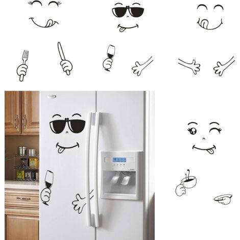 4 Stück niedliche Kühlschrankmagnete, abnehmbare Smiley-Gesichtsaufkleber, niedliche Kühlschrankmagnete