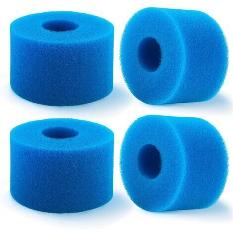 4 Stück Poolfilter, Schaumstoff-Filterpatrone, Schaumstoff für Poolfilter, Wiederverwendbar und Waschbar, Schaumstofffilter für Spa, Pool