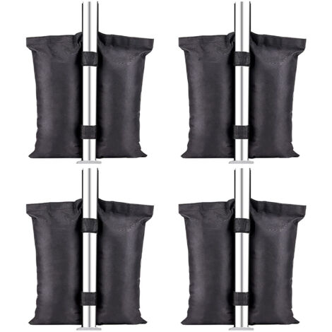 4 Stück Sandsäcke, doppelt genähter Pavillon-Sand, Beintasche für Pop-Up-Dachzelt, Outdoor-Pavillon, Gartenmöbel, Schwarz (4 25LBS)