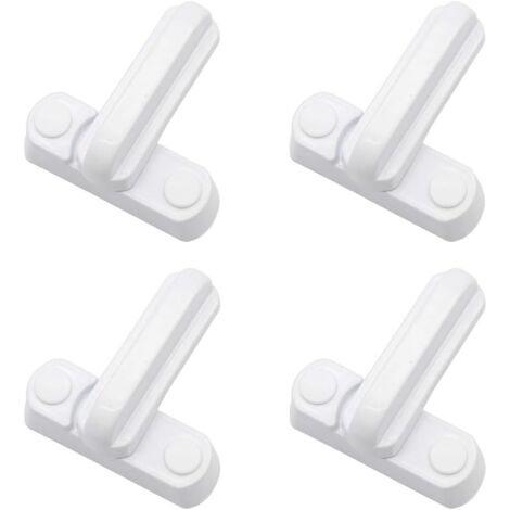 4 Stück Schärpe Jammer Fensterschloss Weiß Metall Sicherheitsriegel Tür Home Security Ersatz für verschiedene Türen und Fenster und Home Security UPVC/PVC