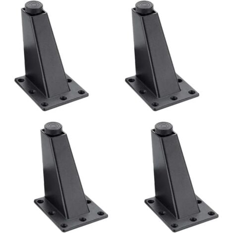 4 Stück schwarz, verstellbare Möbelbeine aus Aluminiumlegierung – Sofatisch