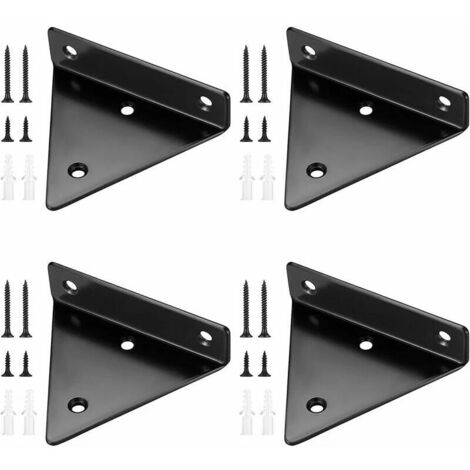 4 Stück schwebende Regalhalterungen, unsichtbare dreieckige Wandregalhalterungen, Metall-Wandregalhalterungen für Regale