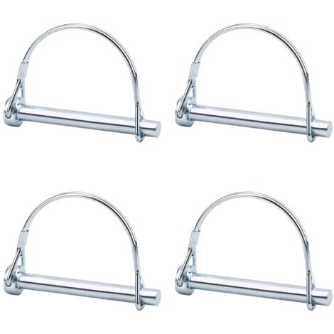 4 Stück Sicherheitsverriegelungsstift, 5/16 Zoll Zapfwellenverriegelung mit rundem Haltedraht für Bauernhof-Anhänger, Rasen, Garten