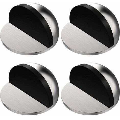 4 Stück Türstopper Silber, selbstklebender Türstopper, Türstopper aus Edelstahl mit Aufklebern, kein Bohren erforderlich, für Zuhause und Büro