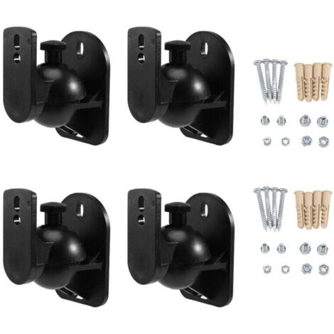 4 Stück Universal-Lautsprecher-Wandhalterung, Decken-Klemmhalterung mit einstellbarem Drehwinkel, Schwenk- und Neigefunktion