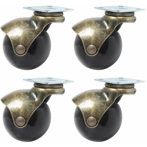 PETITES ECREVISSES 4 Stück Vintage Lenkrollen Rollen für Möbel Möbelrollen 40mm für Sofas Stühle Blumenständer mit Schrauben