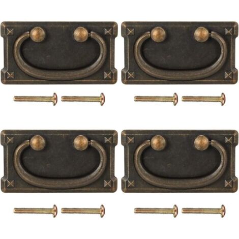 4 Stück Vintage-Schubladengriffe, antike Bronze-Möbelgriffe für Schranktüren, Schubladen, dekorative Schränke - 95x52