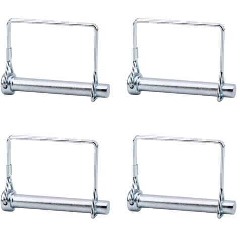 4 Stück Wellensicherungsstift, 3/8 Zoll verzinkter Vierkantdraht-Schlaufenstift für Anhänger, Bauernhof, Garten, Rasen
