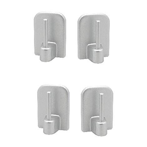 4 Supports adhésifs - Plastique - Gris