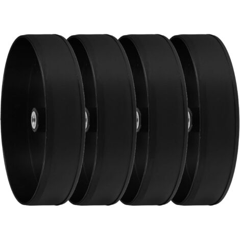 4 supports de brosse de toilette noirs avec joint d'écrou intégré
