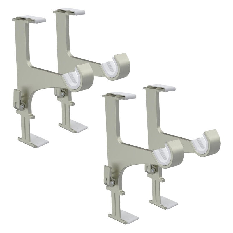 Store Menuiserie - 4 Supports Sans Perçage, Gris, pour Tringle à Rideaux, ø20-28mm, pour Coffre de Volet Roulant