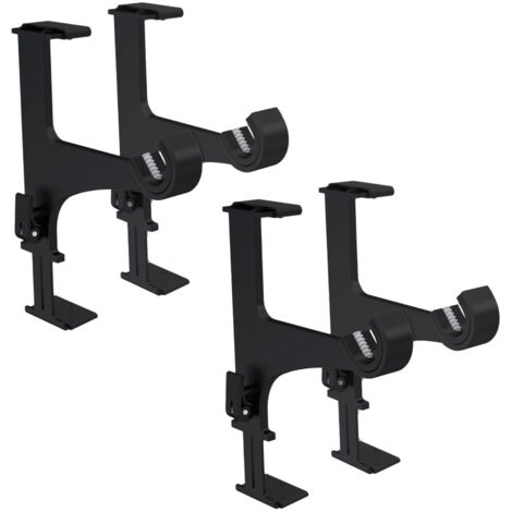4 Supports Sans Perçage, Noir, pour Tringle à Rideaux, ø20-28mm, pour Coffre de Volet Roulant