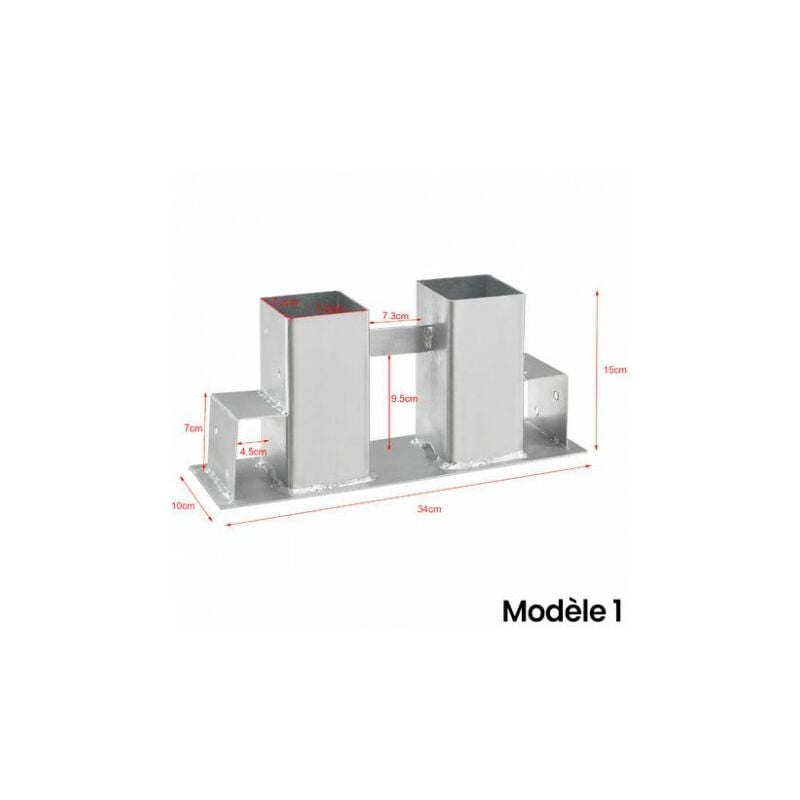 Sud Bois - 4 Supports Serre Bûche pour Empiler du Bois de Chauffage en Acier 34 cm x 10 cm x 15 cm Gris