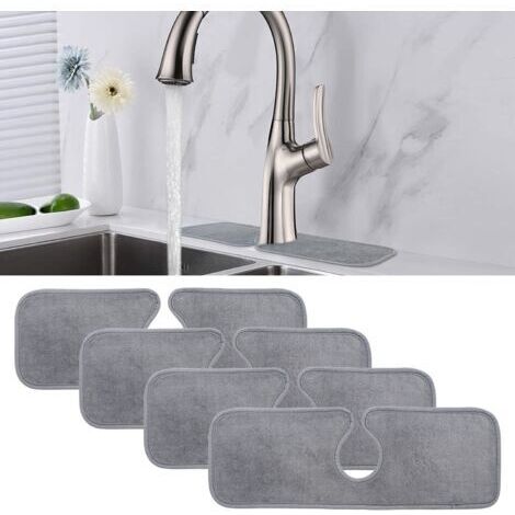 4 tamponi assorbenti per rubinetti di cucina, mattino antispruzzo, mattino per asciugatura piatti (45 × 15 cm)