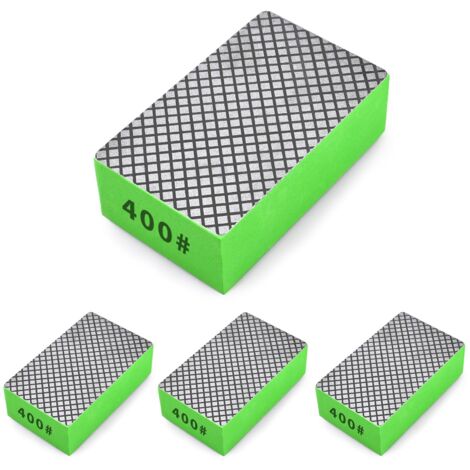 4 tampons de polissage à main diamantés pour le ponçage et le polissage des carreaux de céramique et du verre, blocs de ponçage 400