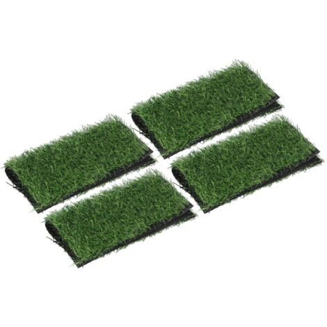 4 Tapis de Gazon Synthétique 25x25cm - Revêtement Vert pour Décors Miniatures, Projets DIY et Aménagement Extérieur