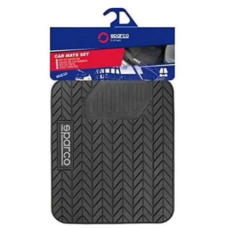 4 TAPIS DE SOL PVC NOIRS SPARCO (3 PARTIES)