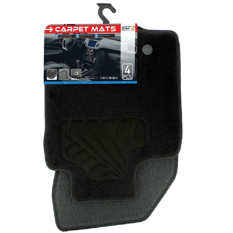 4 Tapis moquette compatible avec Dacia Duster 10-17 sur mesure - Noir