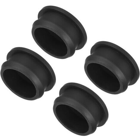 4 tappi in silicone per fori, diametro 30 mm, morbidi e flessibili, rotondi, con chiusura di sicurezza, per fori, bottiglie, tubi, elettrodomestici, neri