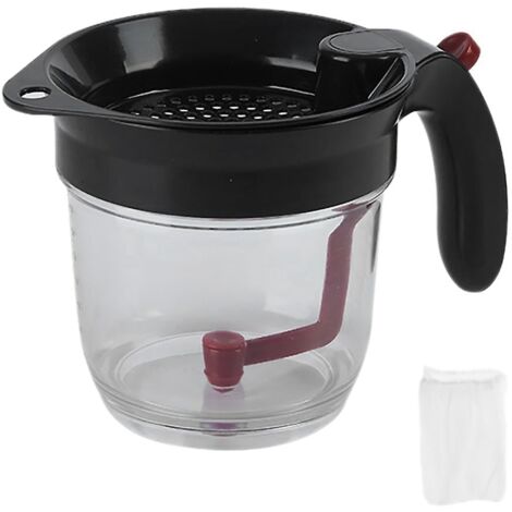 4-Tassen-Separator mit Bodenentriegelung – 1 l Öl/Suppe/Soßen-Skimmer mit integriertem Sieb – mit 30 P