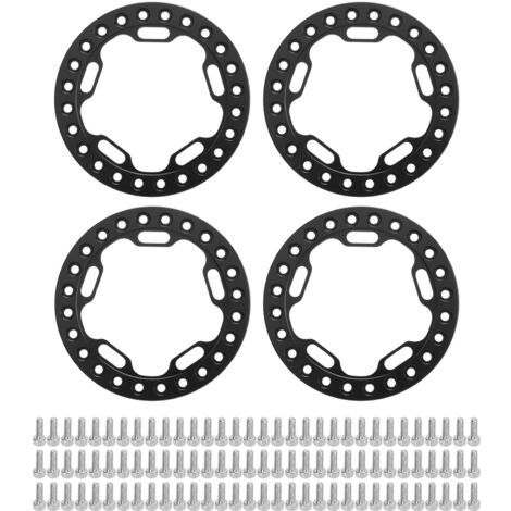 4-teilige 1,9-Zoll-Außenfelgen-Sicherungsringe für 1/10 RC-Cars, schwarze Radringe