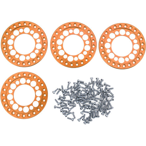 4-teilige 1,9-Zoll-CNC-gefräste Außenfelgen aus Aluminiumlegierung, verbesserte Stabilität und Verschleißfestigkeit für 1/10 RC-Cars, Orange